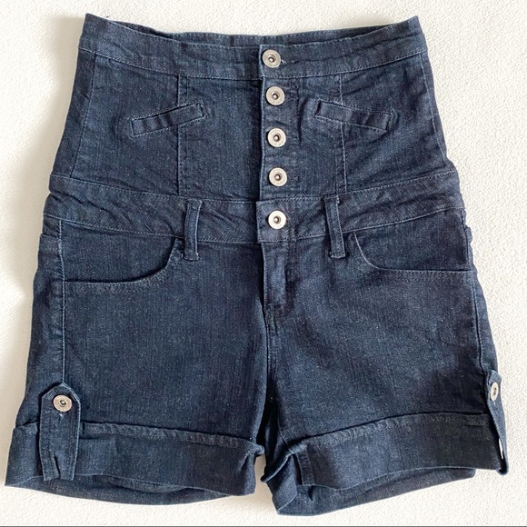 Cello High-Waist Jean Shorts - Picture 1 of 4